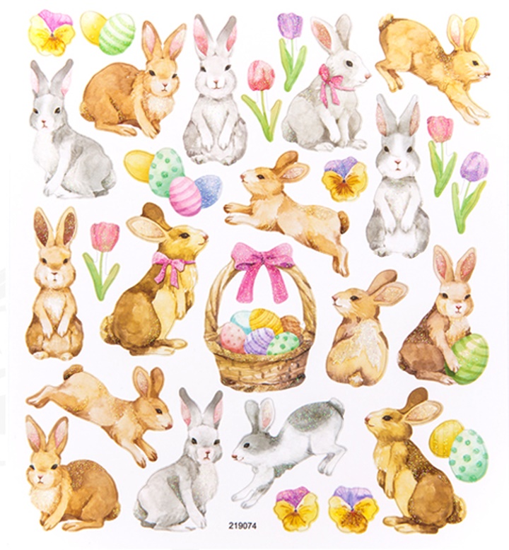 Комплект пролетни стикери 15х17 см | зайци 29 броя Комплект пролетни стикери 15х17 см | зайци 29 броя