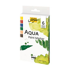 Комплект акварелни фломастери Aqua Solo Goya Warm Colors - 6 броя