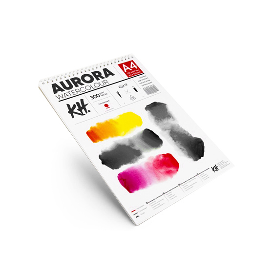 Акварелен блок AURORA hot press със спирала - 12 листа | различни формати Акварелен блок AURORA hot press със спирала - 12 листа | различни формати