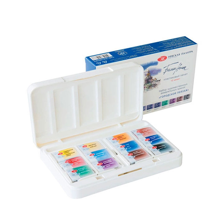 Акварелни бои White Nights Urban Landscape в пластмасова кутия - 12 броя Акварелни бои White Nights Urban Landscape в пластмасова кутия - 12 броя