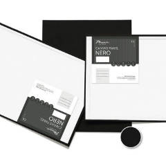 Черно художествено платно върху лесонит | 20x20 см