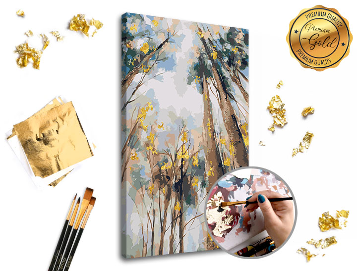 Рисуване по номера PREMIUM GOLD - Сред дърветата