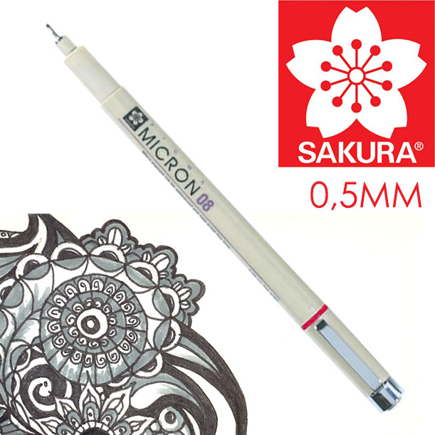 Флумастер за техническо чертане SAKURA Pigma Micron BLACK | 08 - 0.5 mm Флумастер за техническо чертане SAKURA Pigma Micron BLACK | 08 - 0.5 mm