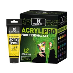 ACRYL PRO PROFESSIONAL Комплект акрилни бои 12x75 ml