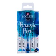 Акварелни писалки Ecoline Brush Pen Blue | Комплект от 5 части