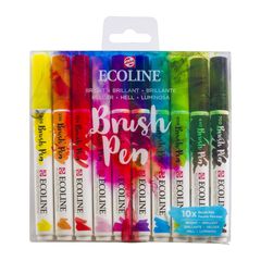 Акварелни писалки Ecoline Brush Pen Bright | Комплект от 10 части