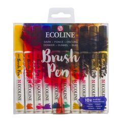 Акварелни писалки Ecoline Brush Pen Dark | Комплект от 10 части