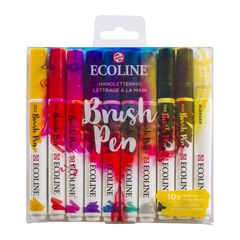 Акварелни писалки Ecoline Brush Pen Hand Lettering | Комплект от 10 части