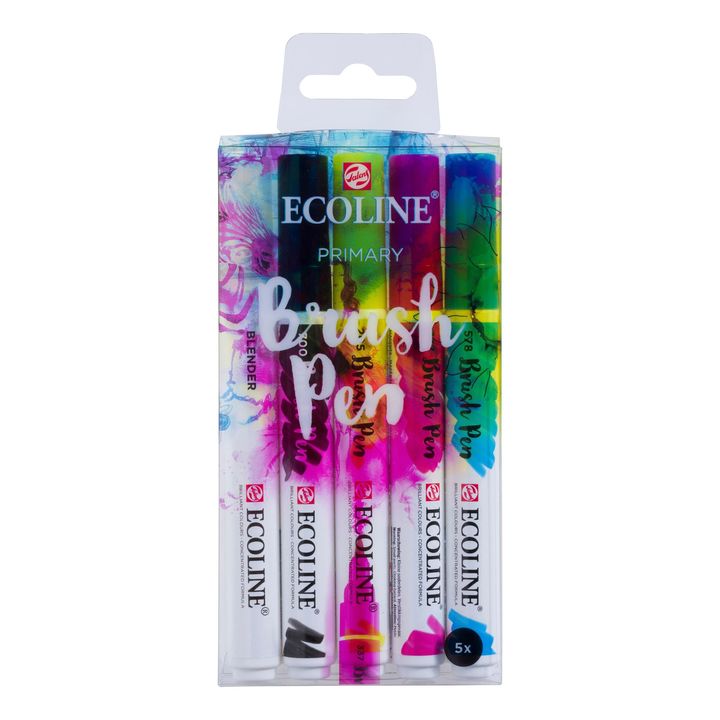 Акварелни писалки Ecoline Brush Pen Primary  | Комплект от 5 части