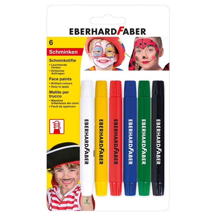 Бои за лице в молив  Eberhard Faber 6 бр - тънки | различни видове