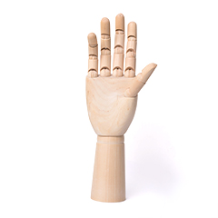 Дървен модел на ръка - мъжка и женска ръка