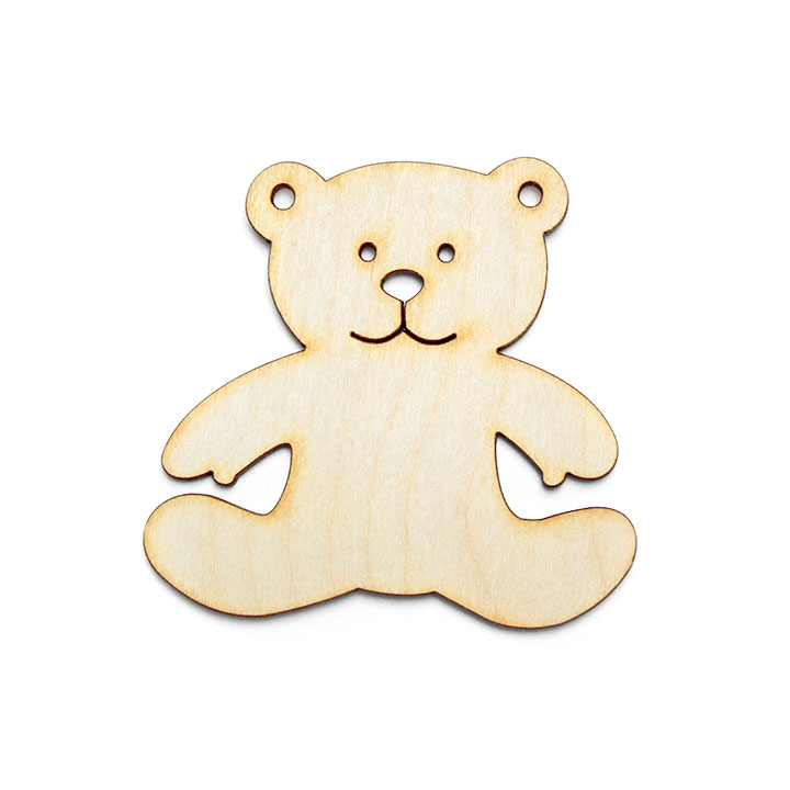 Дървен украс за декупаж за закачване - Медвед