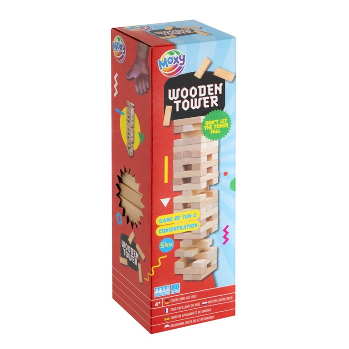 Дървена игра с кула 54 елемента