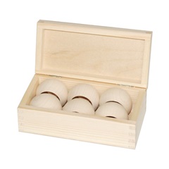 Дървена кутия с 6 пръстена за салфетки