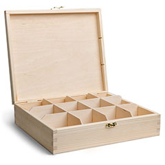 Дървена кутия за чай - 12 прегради
