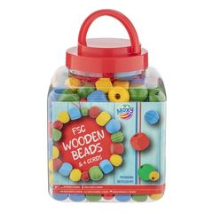 Дървени мъниста в кофичка - 375 грама | Red packaging