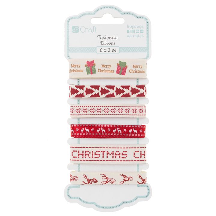 Декоративна панделка 6 броя - Scandi Christmas