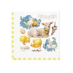 Декупажни салфетки - Easter lamb frame  - 1бр.