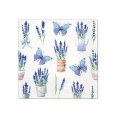 Декупажни салфетки - Lavender Butterflies  - 1бр.