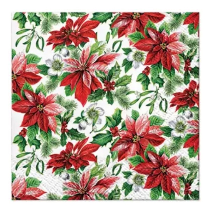 Еко салфетка за декупаж Glory Poinsettia - 1 брой