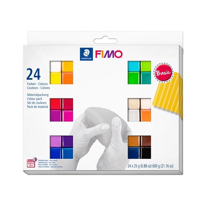 FIMO Комплект мека полимерна глина основни цветове 24x25g