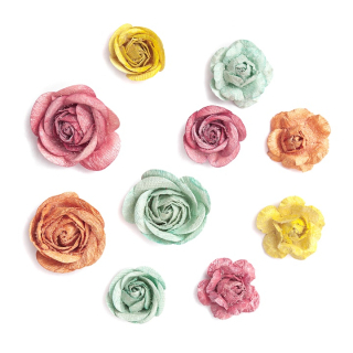 3D хартиени рози Boho - комплект от 10 броя