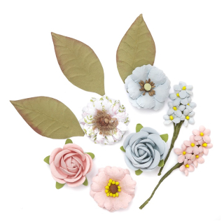 3D хартиени цветя и листове - комплект от 10 броя