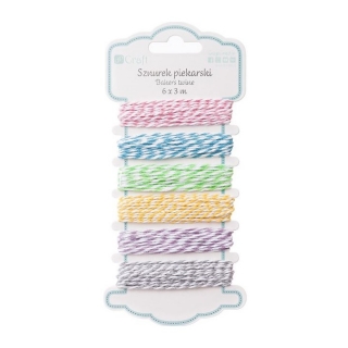 Двуцветни памучни канапи DP Craft - комплект от 6 цвята