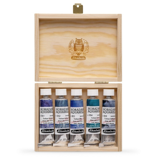Комплект акварелни бои в тубички Schmincke Super Granulation 5x15 ml - дълбоко море
