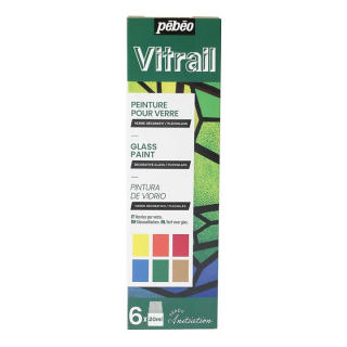 Комплект бои за стъкло Pebeo Vitrail 6 x 20 мл