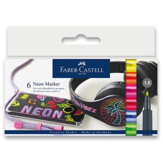 Комплект неонови маркери Faber Castell 6 броя