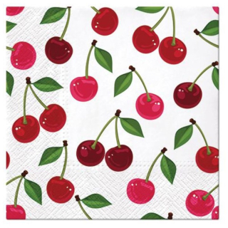 Салфетка за декупаж Cherries Pattern - 1 брой