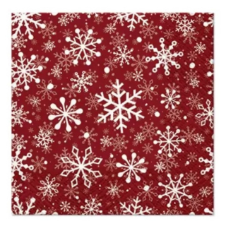 Салфетка за декупаж Christmas Snowflakes - червена - 1 брой