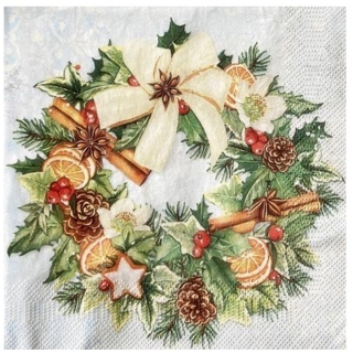 Салфетка за декупаж Christmas Wreath - 1 брой
