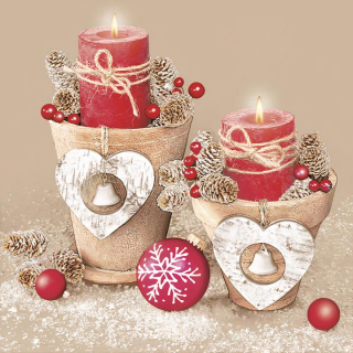 Салфетки за декупаж Коледна магия от свещи - 1 бр