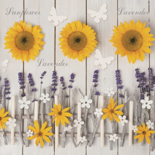Салфетки за декупаж  Lavender and Sunflower Composition - 1 бр.