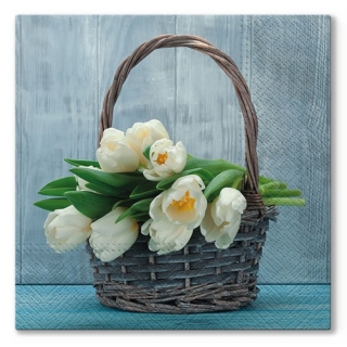Салфетки за декупаж Tulips in the Basket - 1 брой