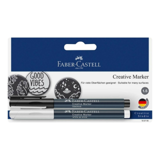 Творчески маркери Faber Castell бяло/черно