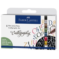 Калиграфски химикалки Faber-Castell Pitt / комплект от 8 броя