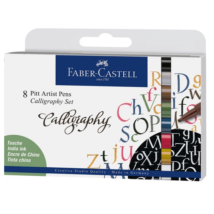 Калиграфски химикалки Faber-Castell Pitt / комплект от 8 броя