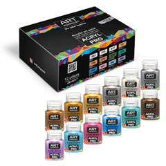 Комплект акрилни бои с металик ACRYL PRO Composite 12x20 ml