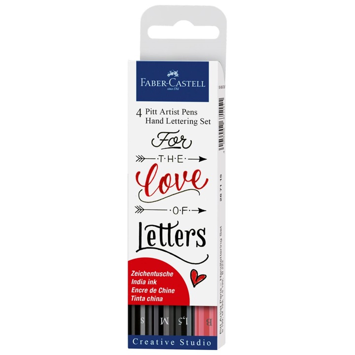 Комплект арт маркери PITT Hand Lettering Love - 4 бр