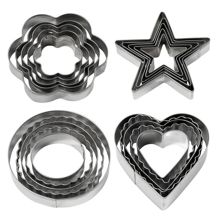 Комплект метални форми - 5 броя - различни форми