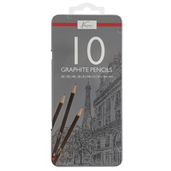 Комплект моливи за скициране в калаена кутия 10 бр.