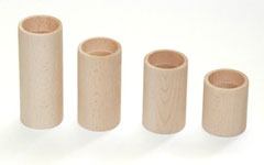 Комплект от 4 кръгли дървени свещници