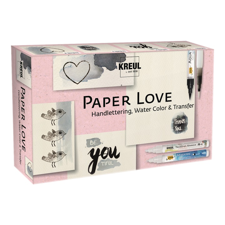 Комплект Paper Love KREUL  за hand lettering - 6 части