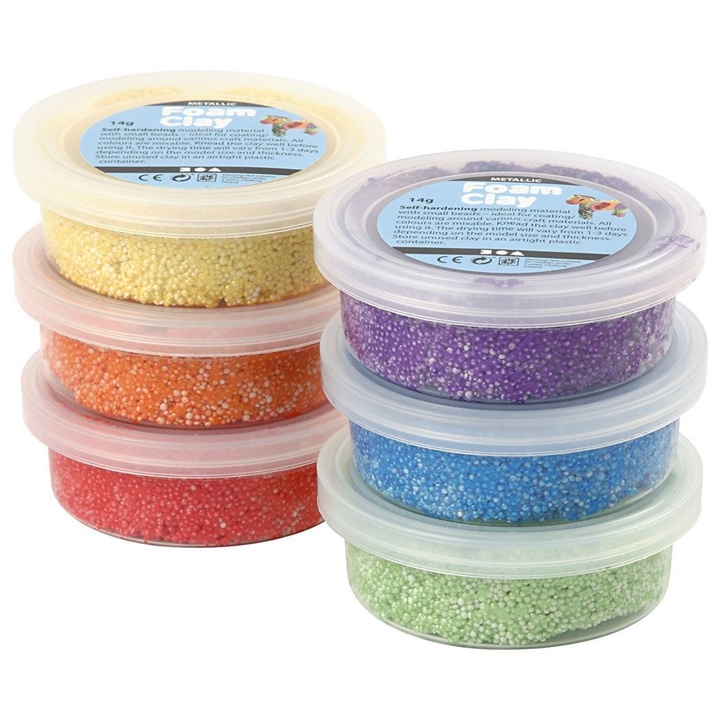 Маса за моделиране Foam Clay metallic light 6 x 14 гр