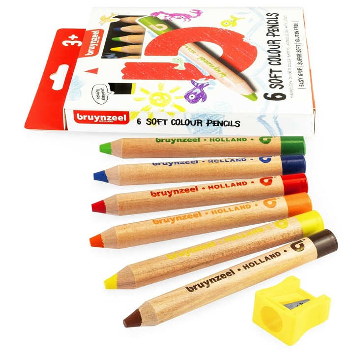 Меки jumbo моливи за деца Bruinzeel Holland / 6 броя