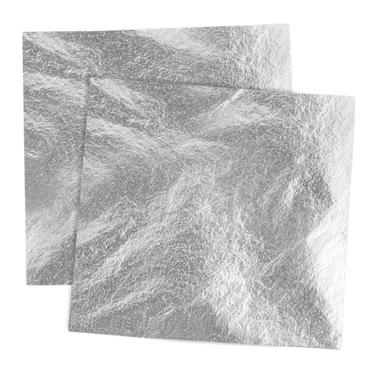 Метални листчета имитация на алуминий 14x14 см / 100 листа