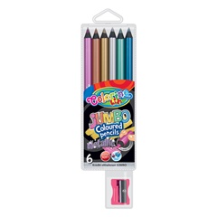 Метални моливи JUMBO Colorino с острилка, опаковка от 6